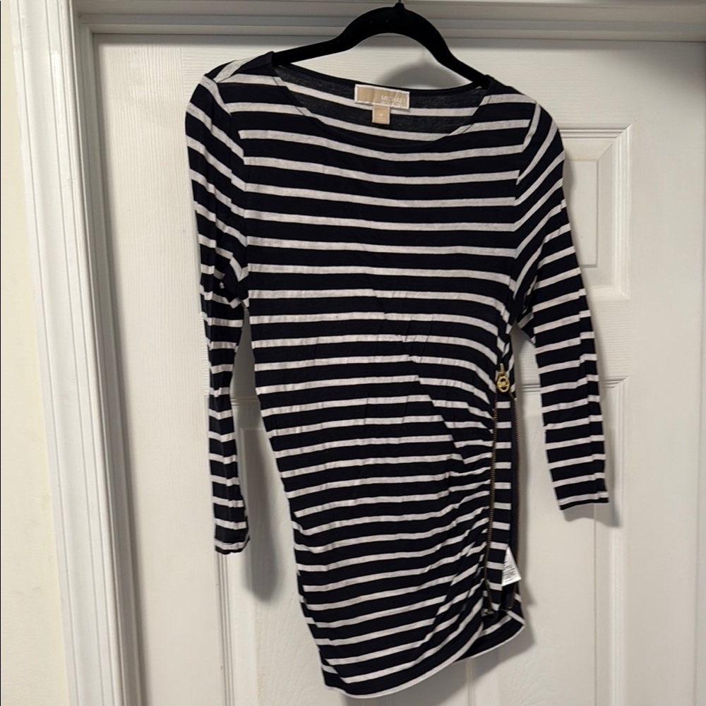 Black and White Striped Women's Top